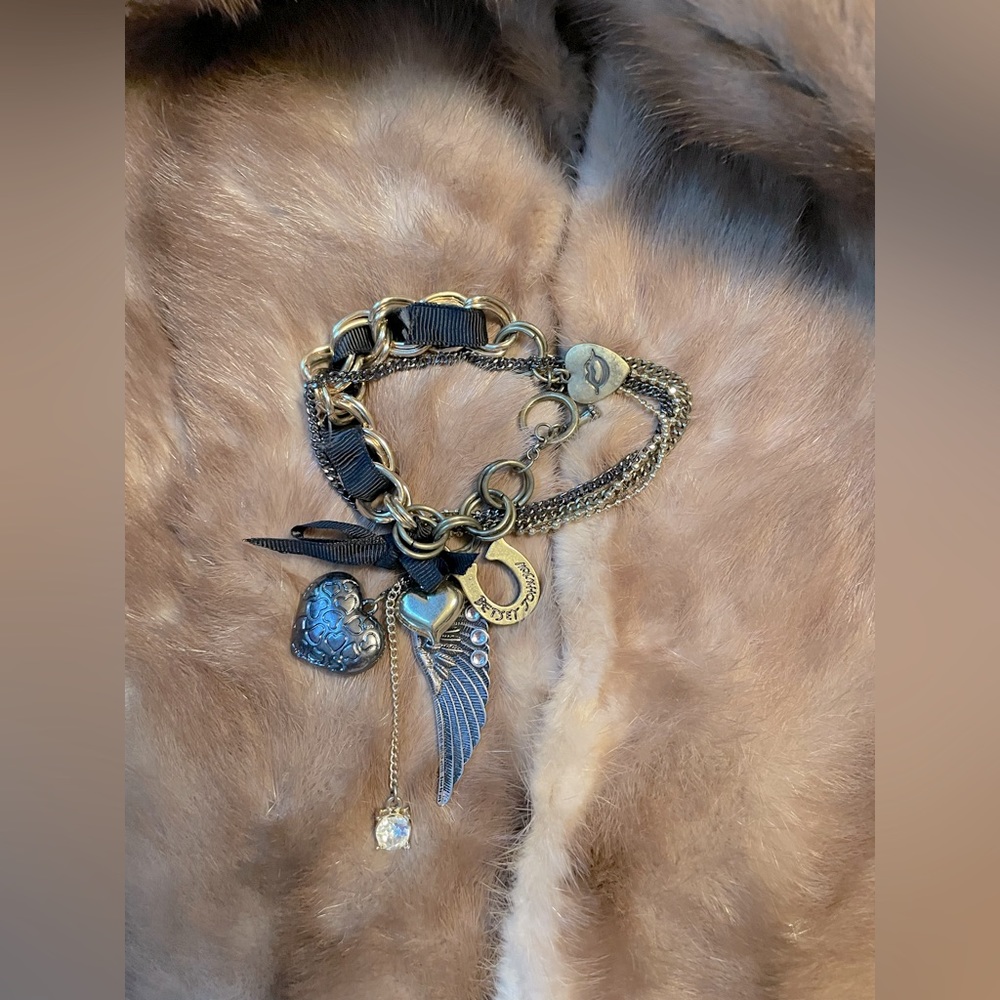 Betsey Johnson with leopard heart, rhinestone horseshoe, Angel wing, gold heart